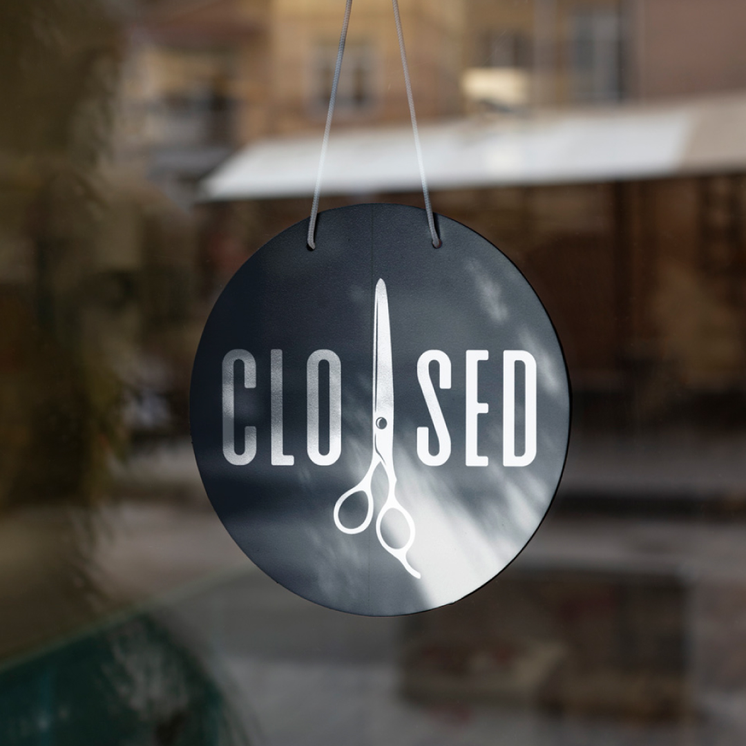 Closed sign Signage design